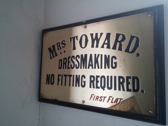The sign on the stairs in Glasgow's fabulous Tenement House: can Mrs Toward do miracles??